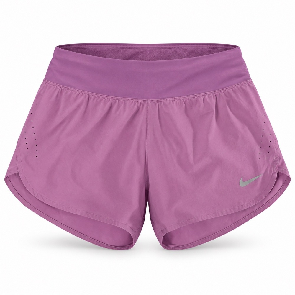 Nike Womens Purple Running Shorts Reflective Swoosh Zipper Pocket Size‎ Medium